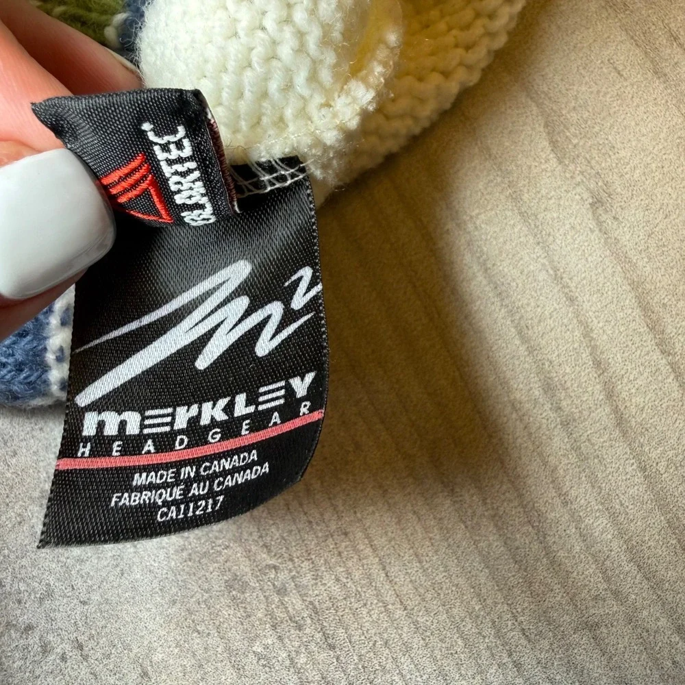 Vintage‎ Merkley Headwear Wool Blend Ear Flap Hat With Tassels Polartec Lined